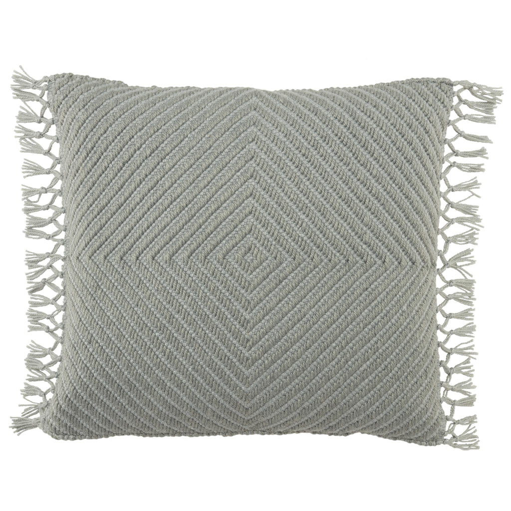Jaipur Living Maritima Indoor/ Outdoor Geometric Light Gray/ Light Blue Pillow Cover (20" Square)