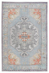 Jaipur Living Harman Zenora Medallion Sky Blue / Silver 5' x 7'6" Rug