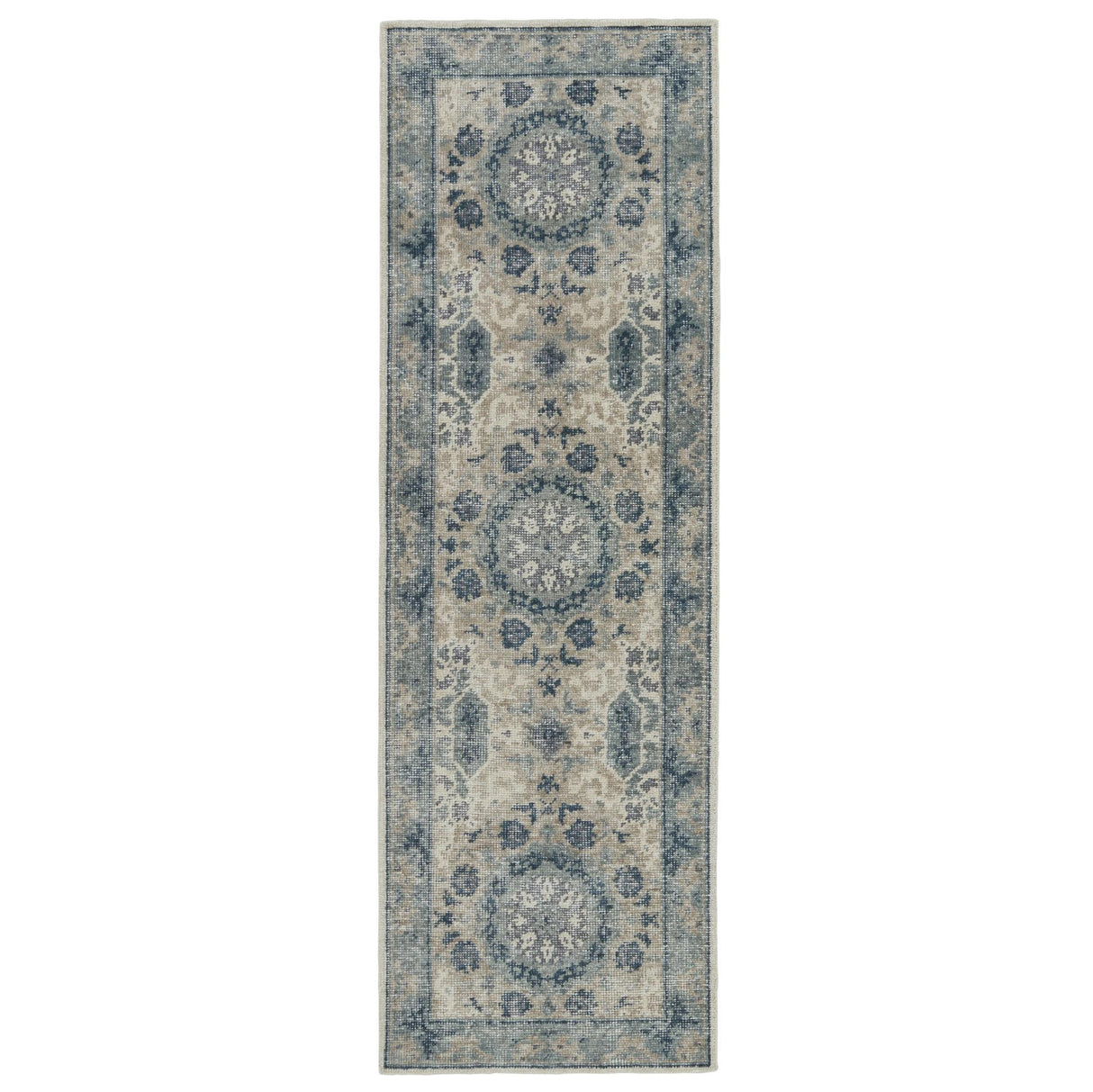 Jaipur Living Kai Modify Medallion Blue / Light Gray 2'6" x 8' Rug