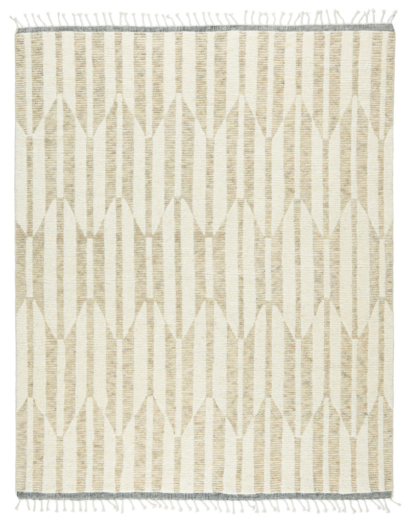 Jaipur Living Quest Hand-Knotted Geometric Beige/ Ivory Area Rug (8'X10')