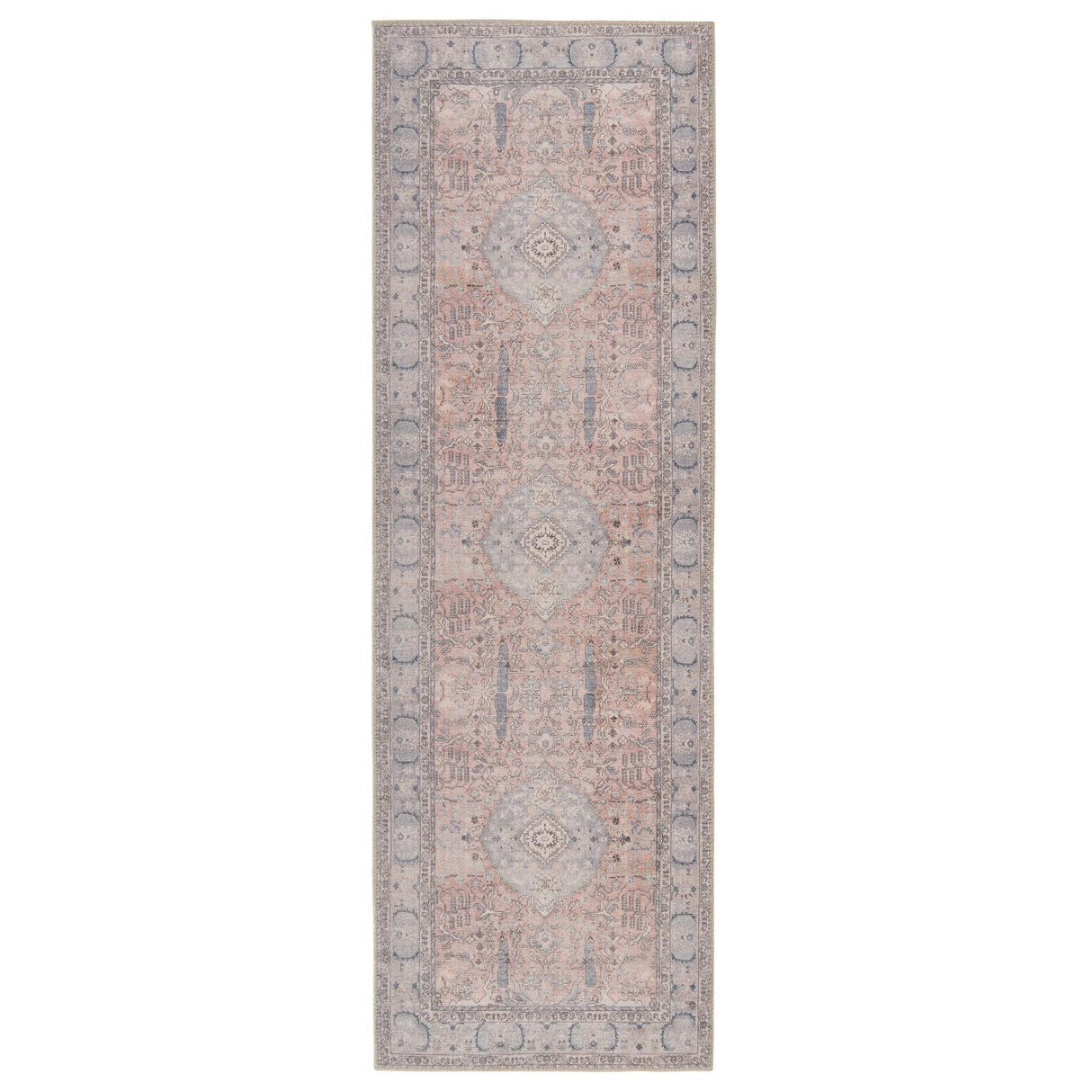 Jaipur Living Kindred Kadin Medallion Pink / Blue 2'6" x 7'6" Rug