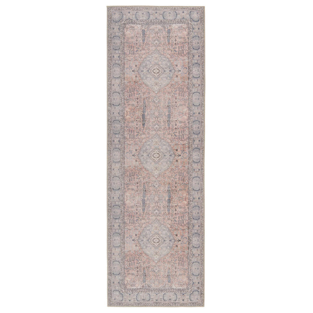 Jaipur Living Kindred Kadin Medallion Pink / Blue 2'6" x 7'6" Rug