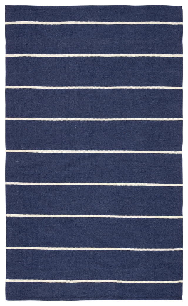 Jaipur Living Lanai Corbina Stripes Dark Blue / Ivory 4' x 6' Rug
