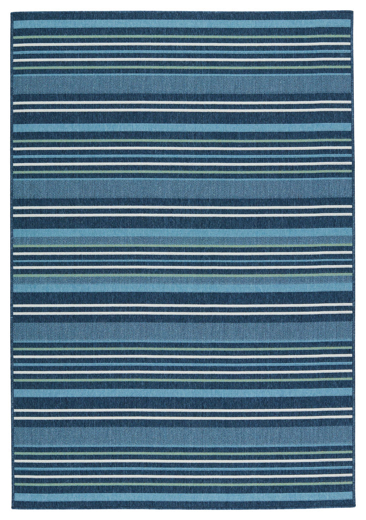 Vibe By Jaipur Living Elara Indoor/ Outdoor Striped Blue/ Green Area Rug (8'X10')