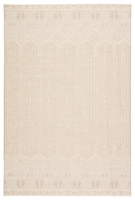 Jaipur Living Belvidere Indoor/ Outdoor Borders Taupe/ Beige Area Rug (4'X5'7")