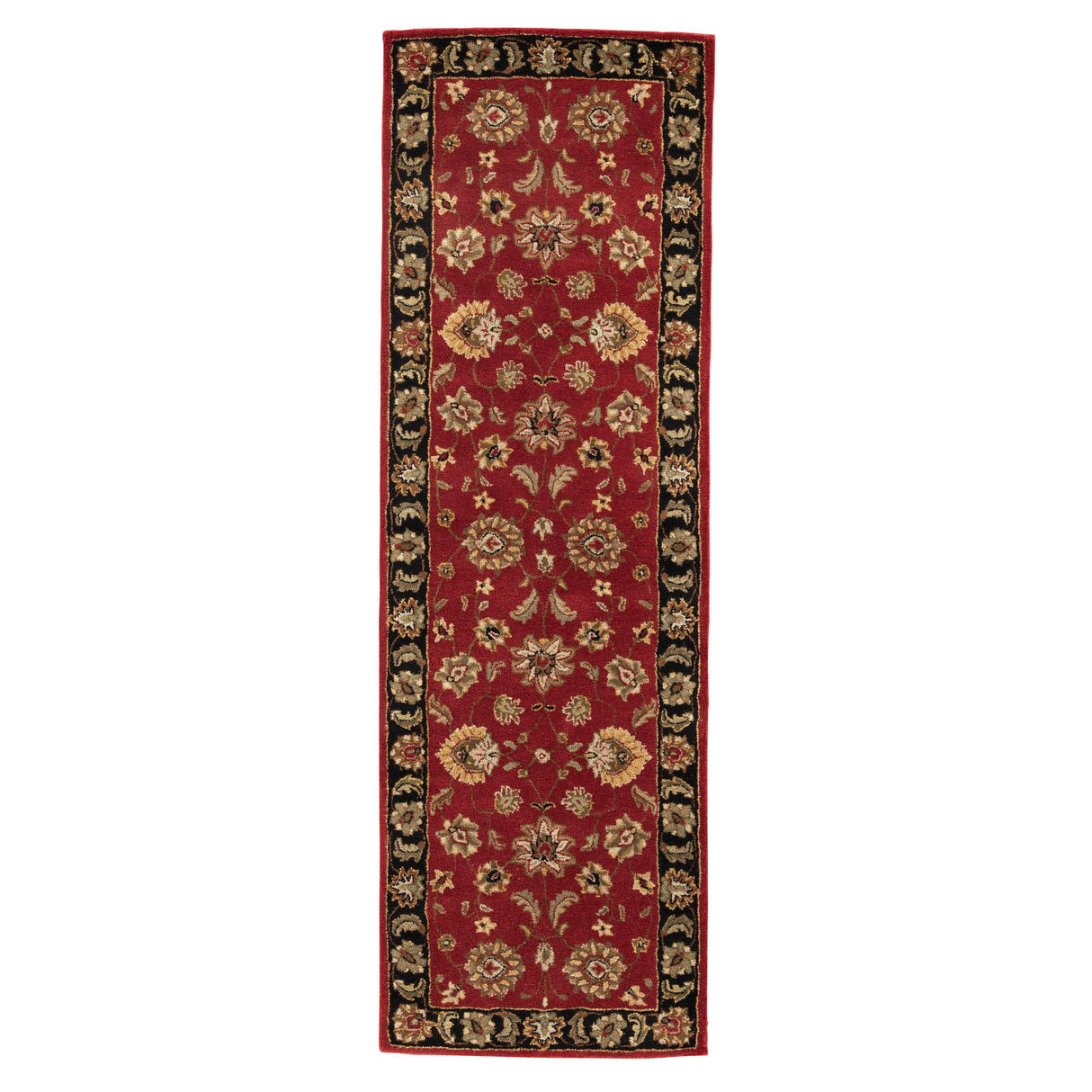 Jaipur Living Anthea Handmade Floral Red/ Black Runner Rug (2'6"X8')