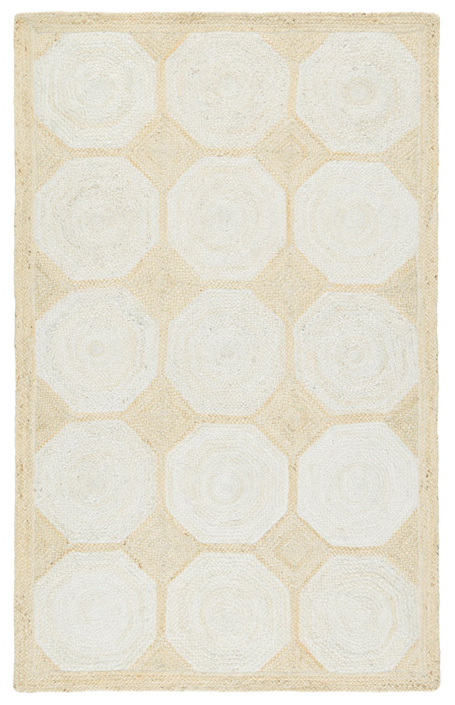 Jaipur Living Naturals Tobago Fiorita Geometric Light Beige / White 5' x 8' Rug