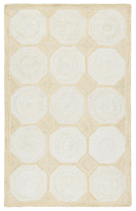 Jaipur Living Fiorita Natural Geometric Light Beige/ White Area Rug (5'X8')