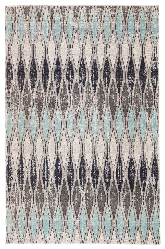 Jaipur Living Norwich Indoor/ Outdoor Geometric Gray/ Blue Area Rug (5'3"X7'6")