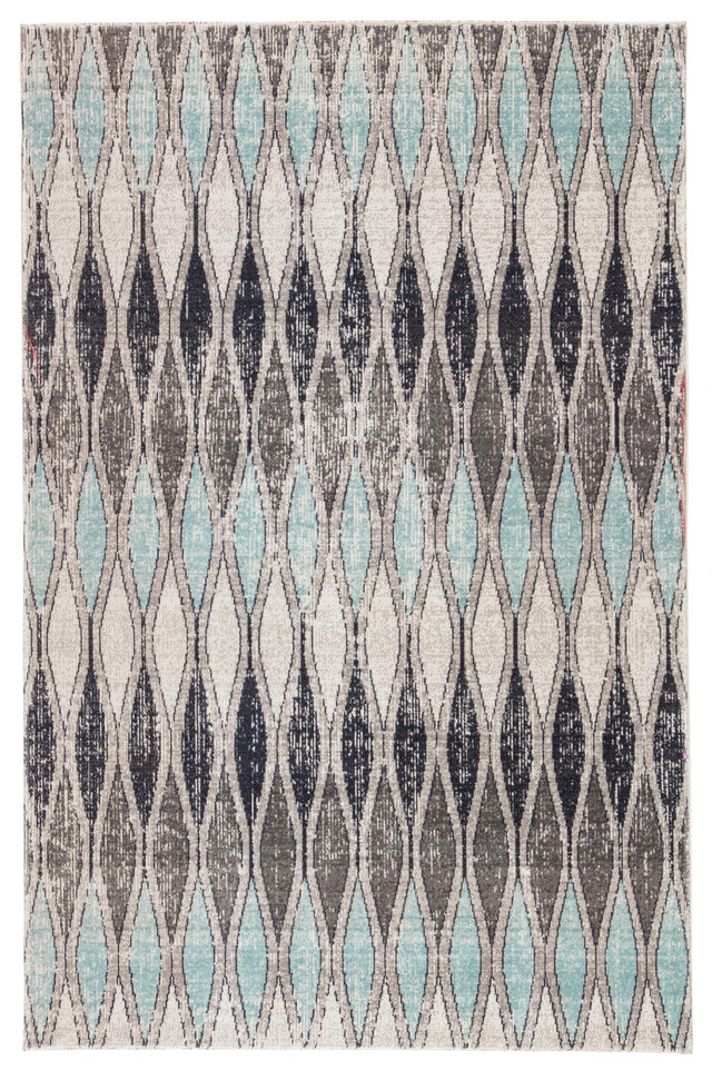 Jaipur Living Polaris Norwich Geometric Gray / Blue 7'6" x 9'6" Rug