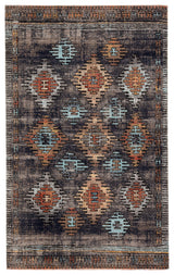 Jaipur Living Dez Indoor/ Outdoor Tribal Blue/ Orange Area Rug (8'10"X12')