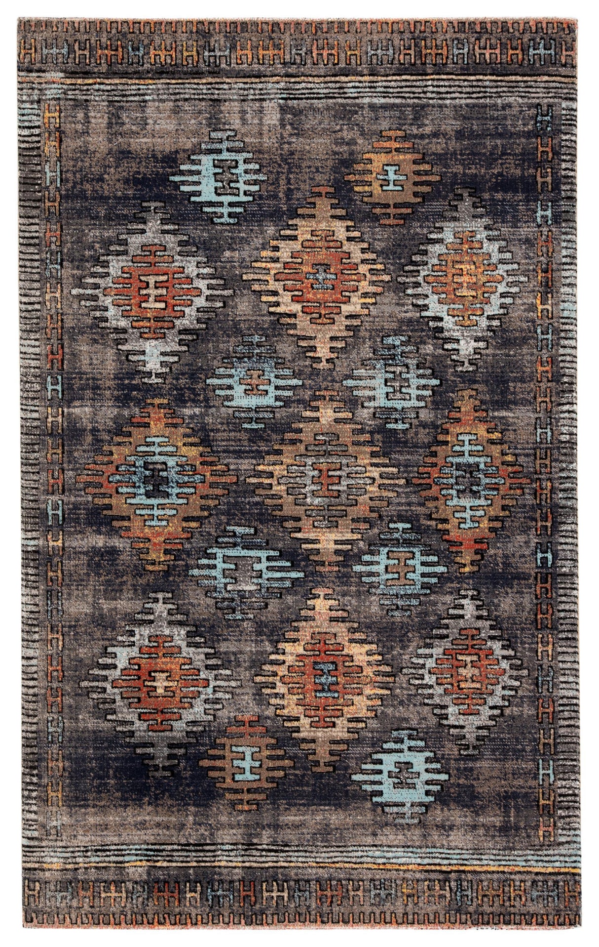 Jaipur Living Polaris Dez Tribal Blue / Orange 9'10" x 14' Rug