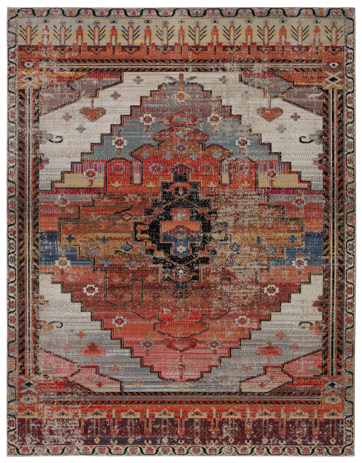 Jaipur Living Polaris Cicero Medallion Multicolor / Orange 7'6" x 9'6" Rug