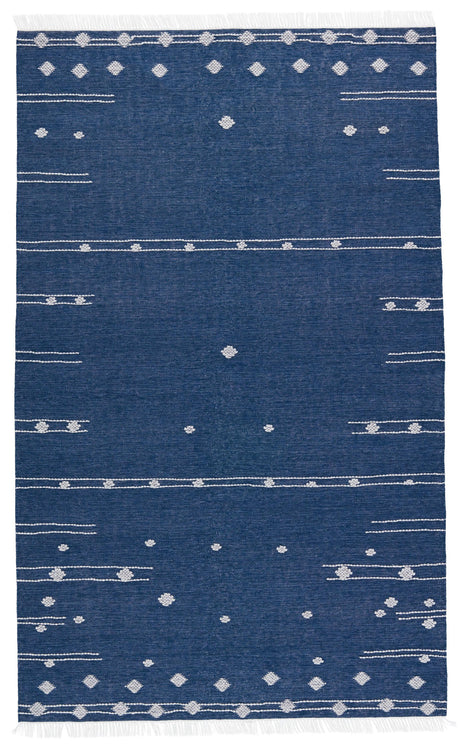 Jaipur Living Calli Indoor/ Outdoor Geometric Blue/ White Area Rug (5'X8')