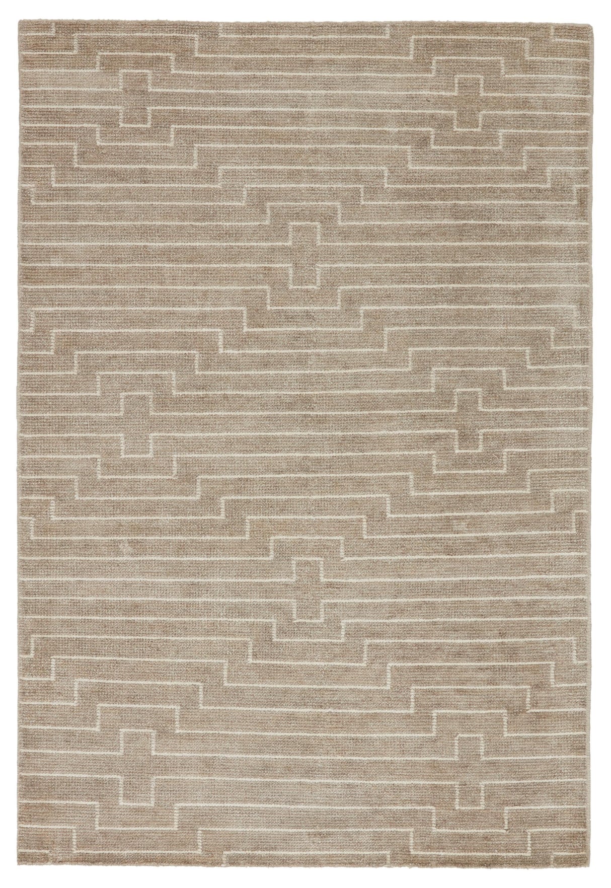 Jaipur Living Satellite Alloy Stripes Light Taupe / White 5' x 8' Rug