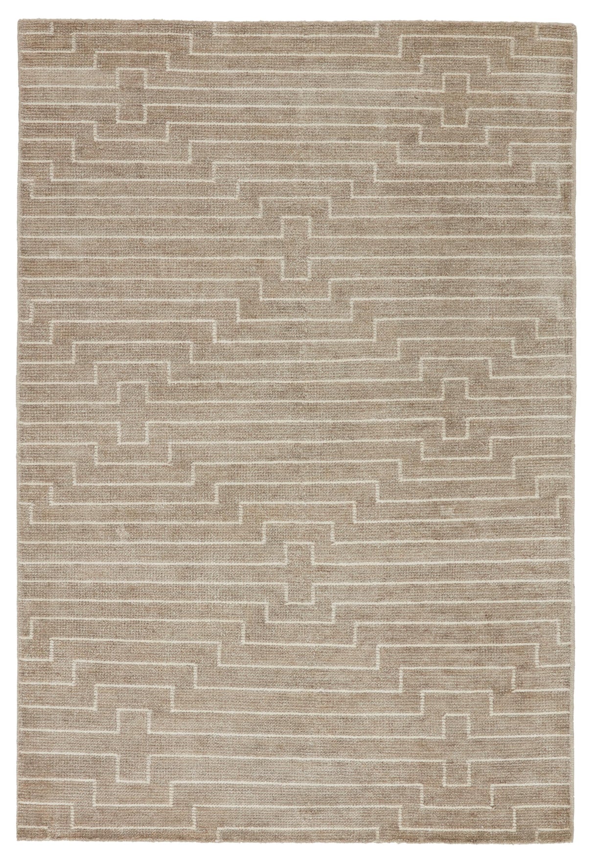 Jaipur Living Alloy Handmade Striped Light Taupe/ White Area Rug (9'X13')