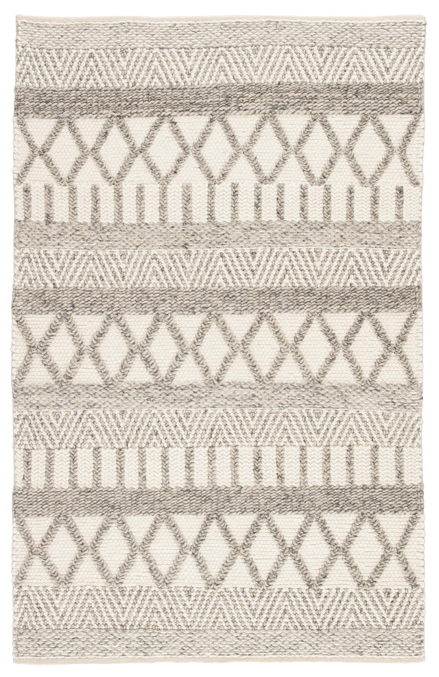 Jaipur Living Scandinavia Dula Sandhurst Geometric Gray / White 5' x 8' Rug