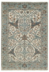 Jaipur Living Slayton Hand-Knotted Medallion Ivory/ Light Teal Area Rug (8'6"X11'6")