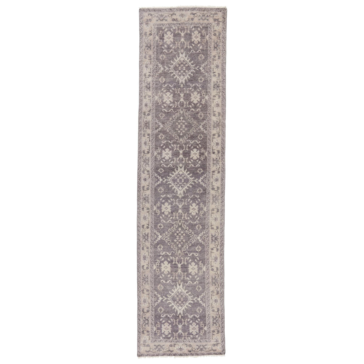 Jaipur Living Kella Hand-Knotted Medallion Gray Runner Rug (3'X12')