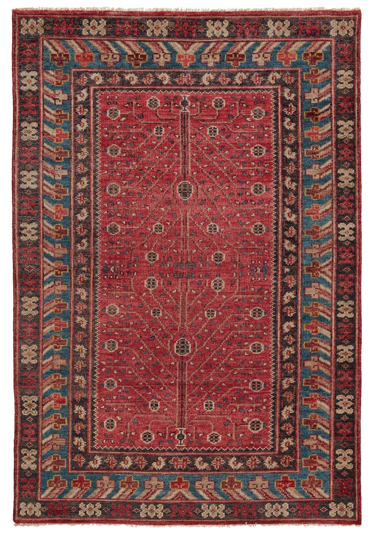Jaipur Living Donte Hand-Knotted Oriental Red/ Blue Area Rug (8'X10')