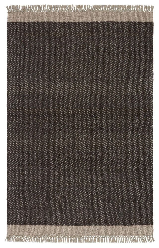 Jaipur Living The Weekend Sunday Border Dark Gray / Beige 5' x 8' Rug