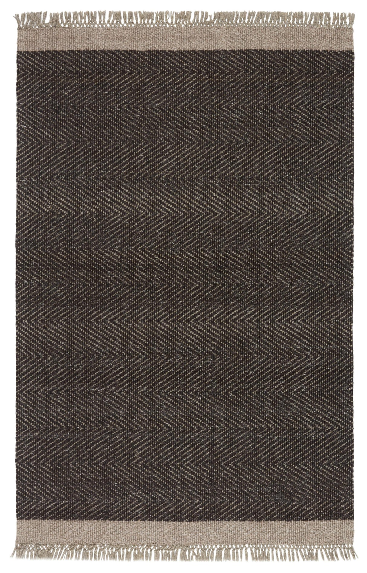 Jaipur Living Sunday Handmade Bordered Dark Gray/ Beige Area Rug (10'X14')