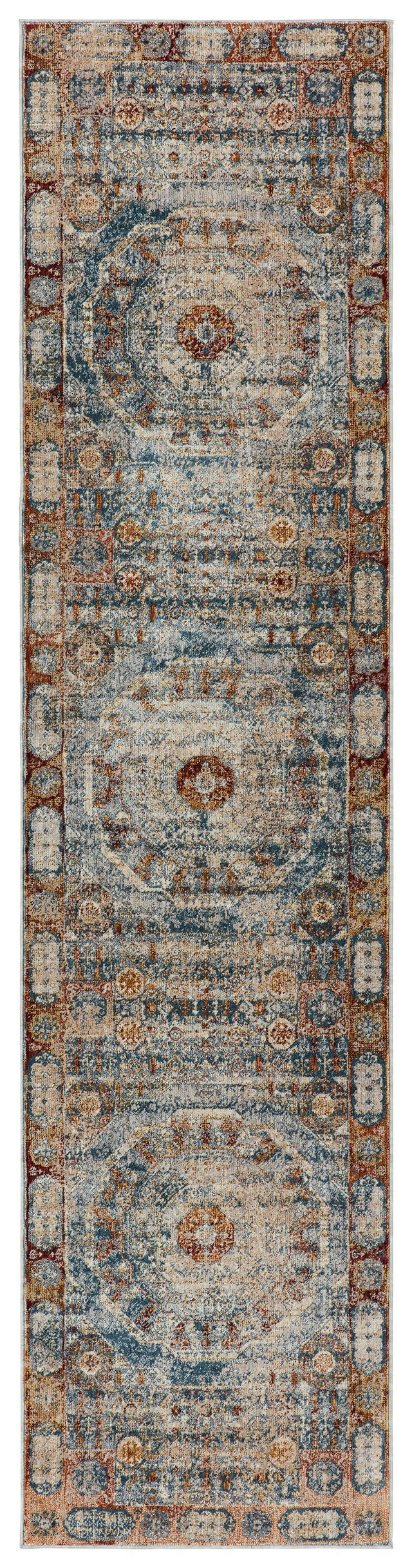 Jaipur Living Valentia Arcadia Medallion Blue / Red 2'5" x 10' Rug