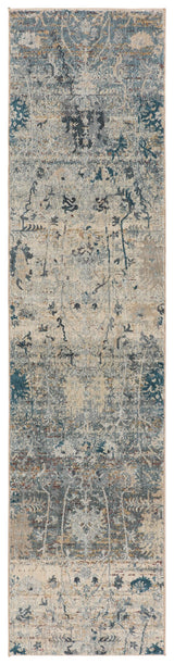 Jaipur Living Ozella Floral Gray/ Blue Runner Rug (2'5"X10')