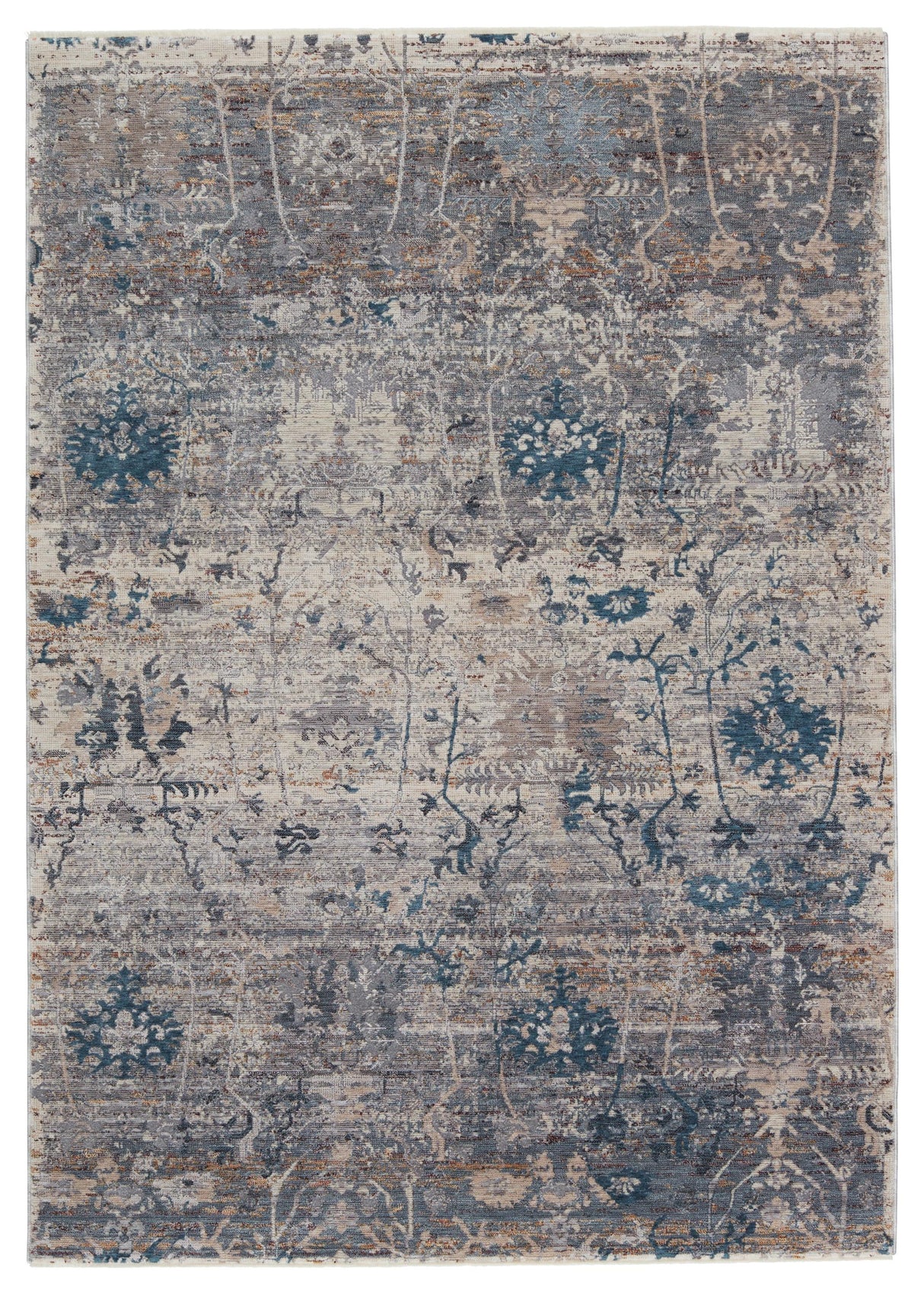 Jaipur Living Ozella Floral Gray/ Blue Area Rug (6'X9')