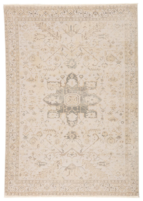 Jaipur Living Vienne Lucien Medallion Cream / Light Gray 2'6" x 8' Rug