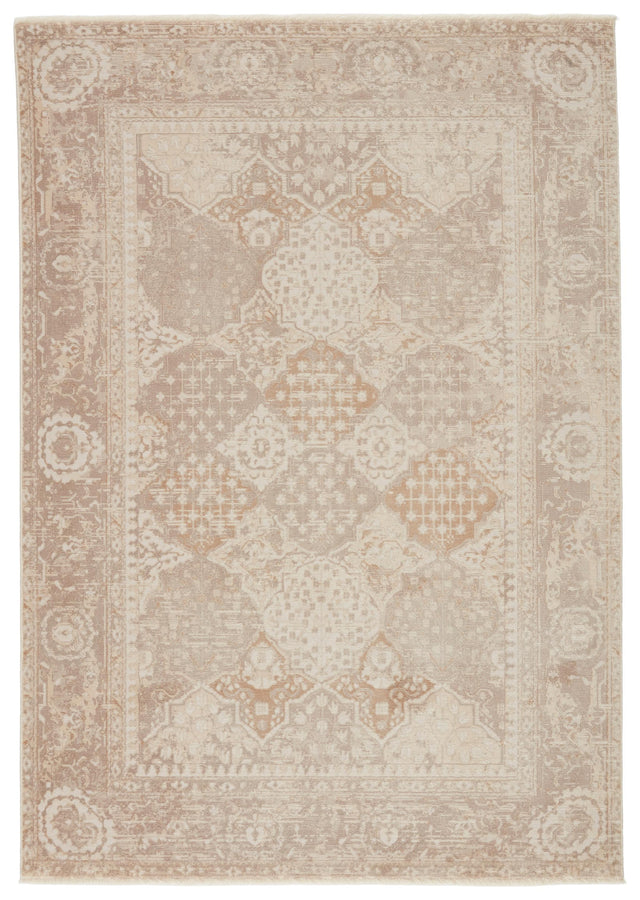 Jaipur Living Vienne Lourdes Trellis Gold / Light Gray 2'6" x 8' Rug