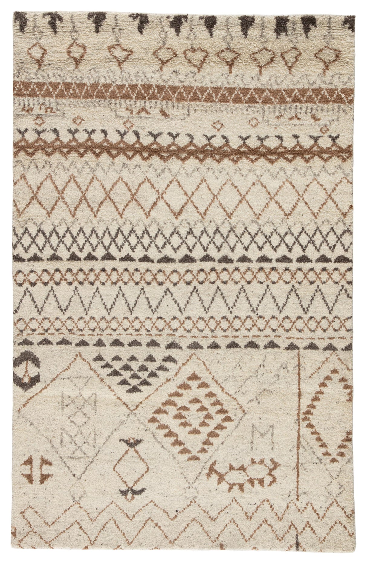 Jaipur Living Zamunda Hand-Knotted Geometric Cream/ Brown Area Rug (5'X8')
