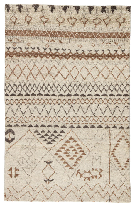 Jaipur Living Zamunda Hand-Knotted Geometric Cream/ Brown Area Rug (5'X8')