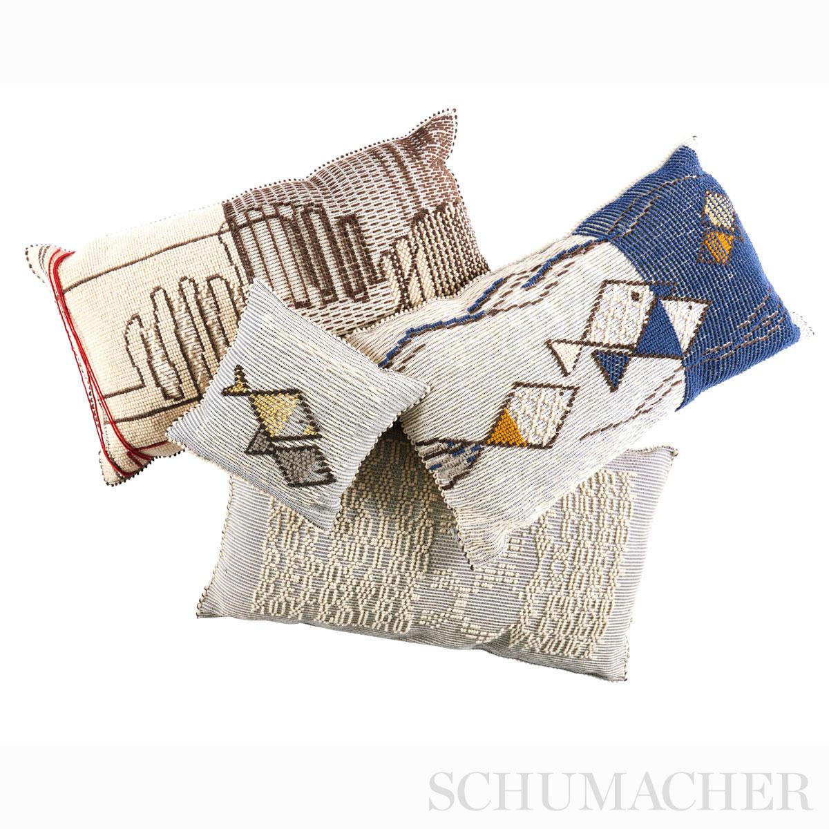 Schumacher Grey 27" x 47" Tipografico Floor Pillow