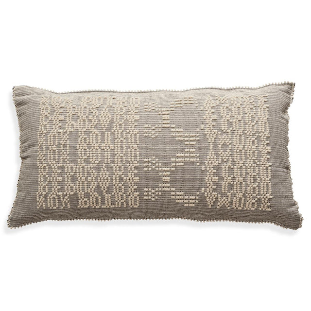 Schumacher Grey 27" x 47" Tipografico Floor Pillow