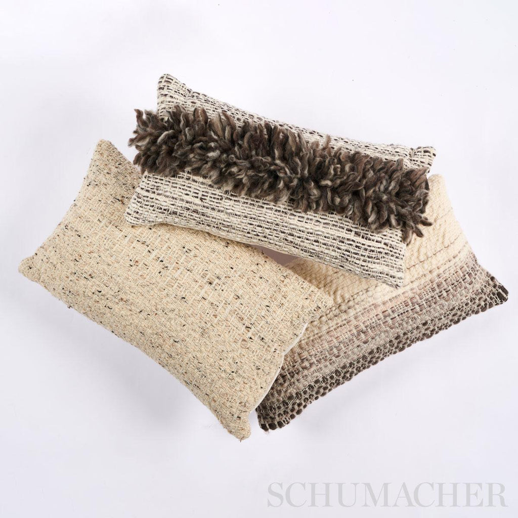 Schumacher Overshot Tweeds Oatmeal 22" x 12" Pillow