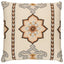 Schumacher Natural 22" x 22" Temara Embroidered Print Pillow