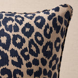 Schumacher Ink/Natural 18" x 18" Iconic Leopard Pillow