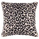 Schumacher Ebony/Natural 18" x 18" Iconic Leopard Pillow