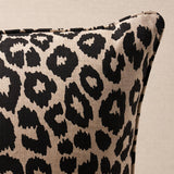 Schumacher Ebony/Natural 18" x 18" Iconic Leopard Pillow