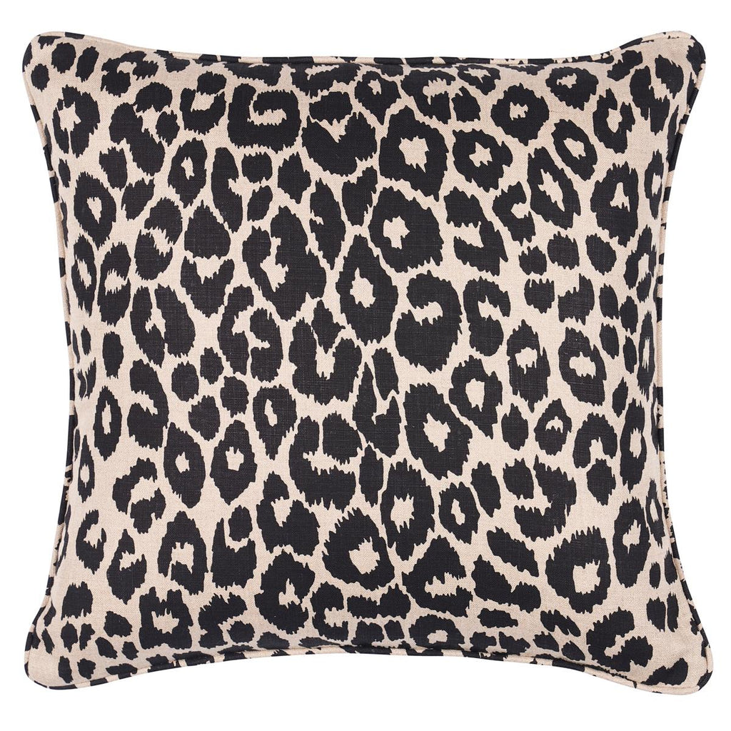 Schumacher Iconic Leopard Ebony/Natural 18" x 18" Pillow