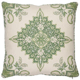 Schumacher Leaf Green 18" x 18" Montecito Medallion Pillow