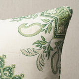 Schumacher Leaf Green 18" x 18" Montecito Medallion Pillow