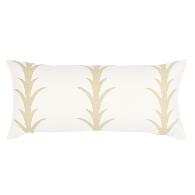 Schumacher Sand 30" x 14" Acanthus Stripe Pillow