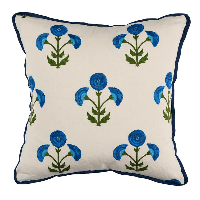 Schumacher Saranda Flower Royal 20" x 20" Pillow