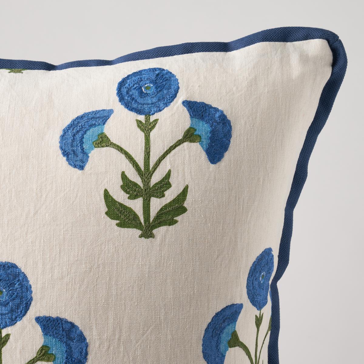 Schumacher Saranda Flower Royal 20" x 20" Pillow