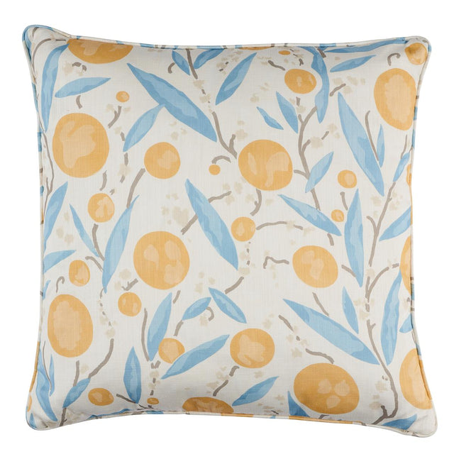 Schumacher Yellow & Sky 22" x 22" Mirabelle Pillow