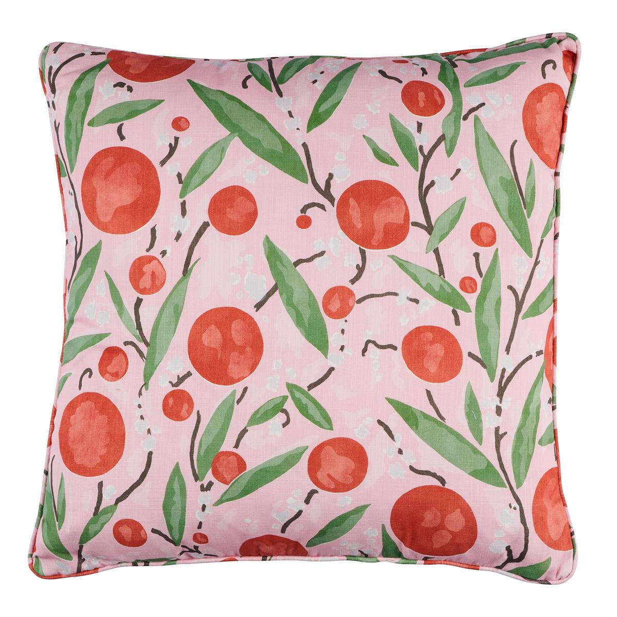 Schumacher Cherry & Blush 22" x 22" Mirabelle Pillow