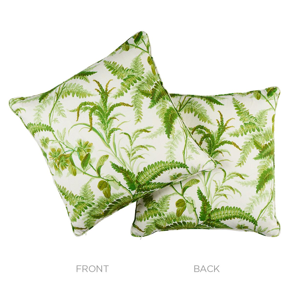 Schumacher Tropical 22" x 22" Myers Fern Linen Pillow