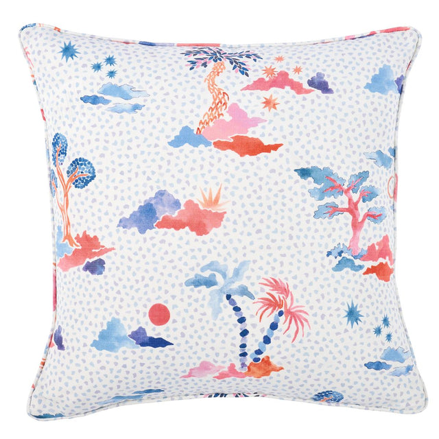 Schumacher Sky & Pink 20" x 20" Valletta Pillow